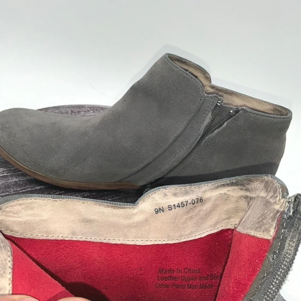 Softwalk Boots Womens 9 N‎ Rocklin Suede Leather Zip Comfort Ankle Shoes Gray